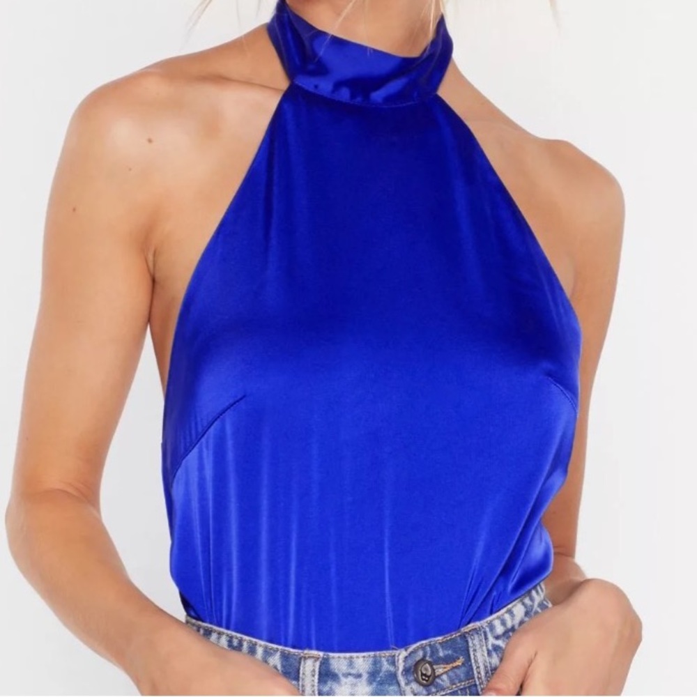 Nasty Gal Satin Halter Top